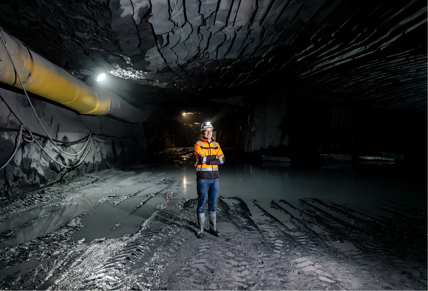Worker in a slate quarry